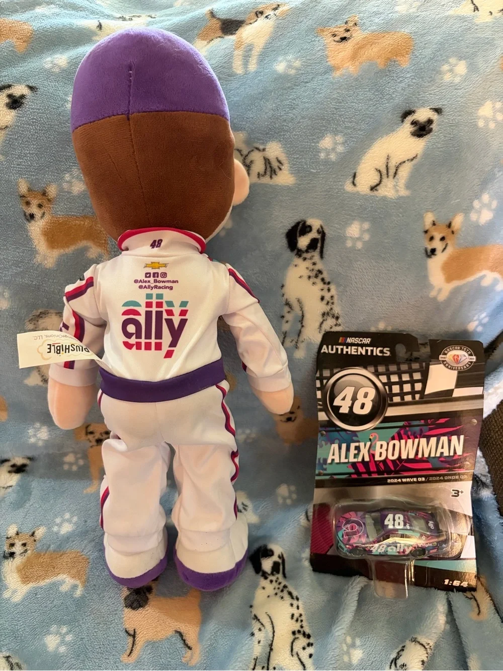 Autographed Alex Bowman ragdoll and Die-Cast Car